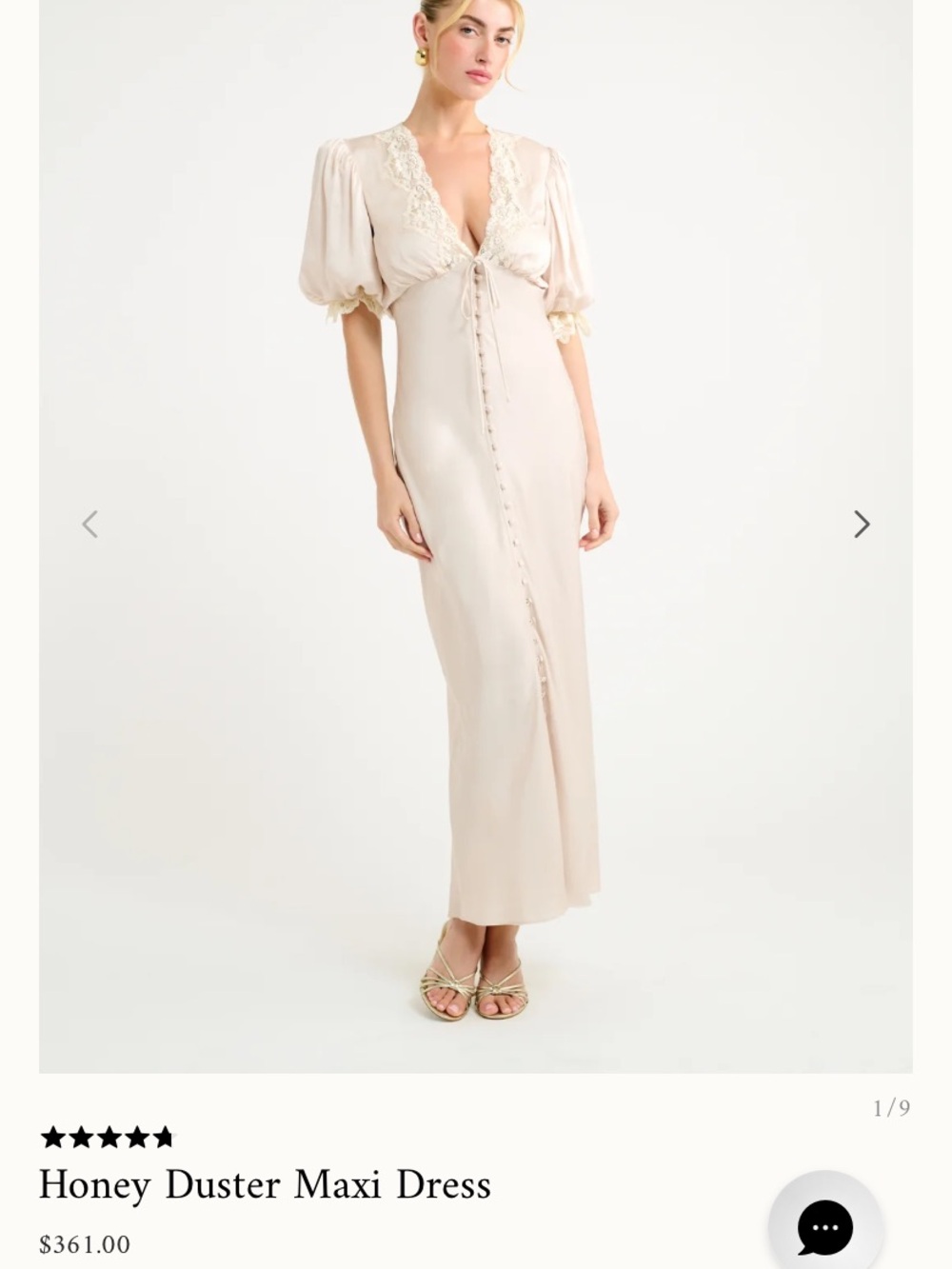 Rumored Lace-Trim Maxi Dress in Light Cream